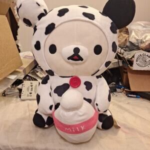 Rilakkuma Korilakkuma Sitting Cow with Milk 15” Plush San-X NWT